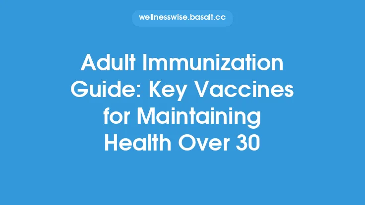Adult Immunization Guide: Key Vaccines for Maintaining Health Over 30 Thumbnail