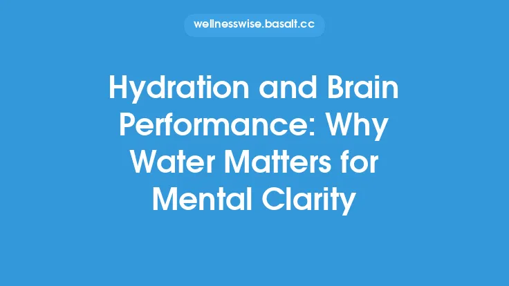 Hydration and Brain Performance: Why Water Matters for Mental Clarity Thumbnail